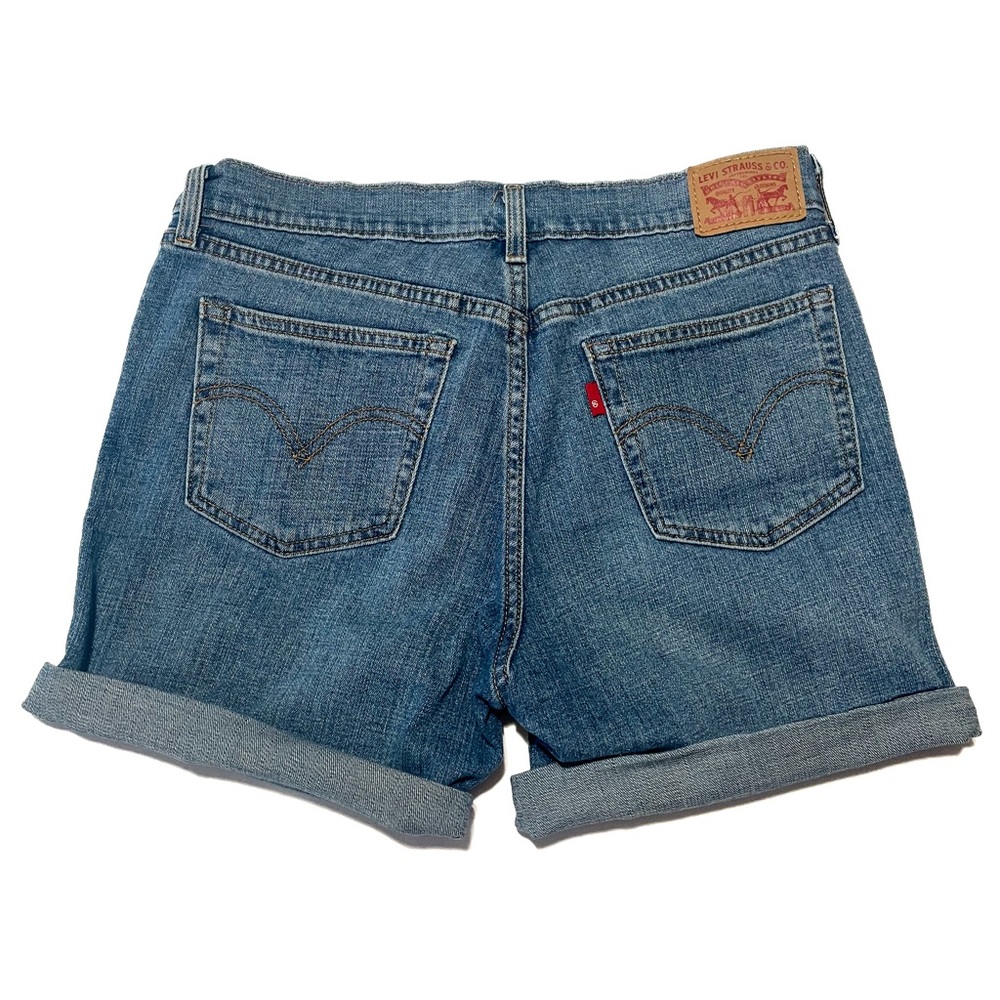 Levi’s Mid Length Midi Cuffed Shorts Medium Wash Women’s W27